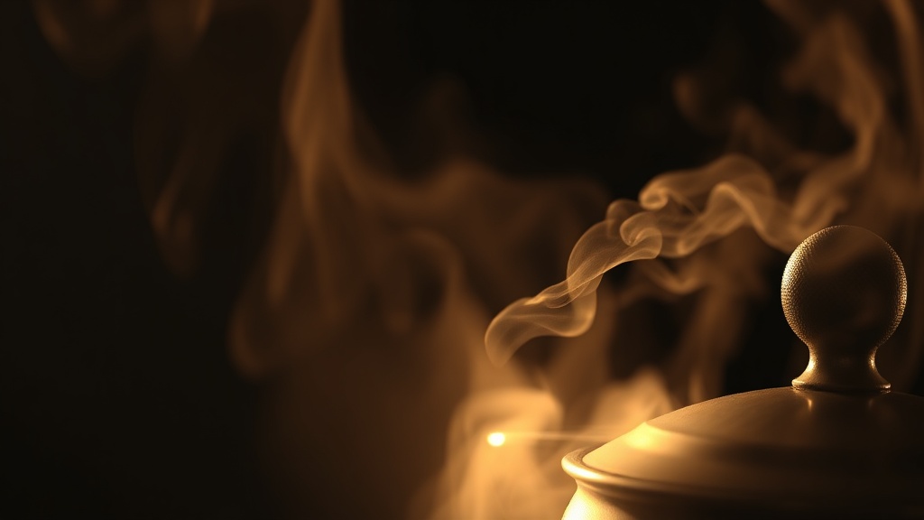 Steam rising from a kettle